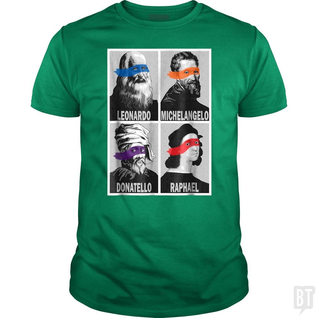 SunFrog-Busted Nathaniel Classic Guys / Unisex Tee / Irish Green / S Renaissance Ninja Artists