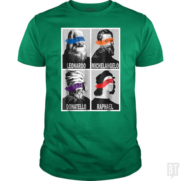 SunFrog-Busted Nathaniel Classic Guys / Unisex Tee / Irish Green / S Renaissance Ninja Artists