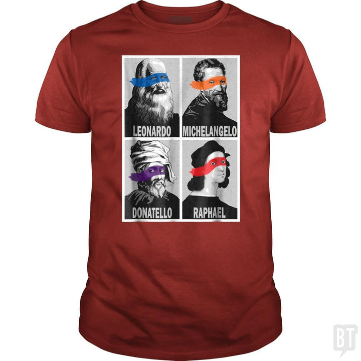SunFrog-Busted Nathaniel Classic Guys / Unisex Tee / Red / S Renaissance Ninja Artists