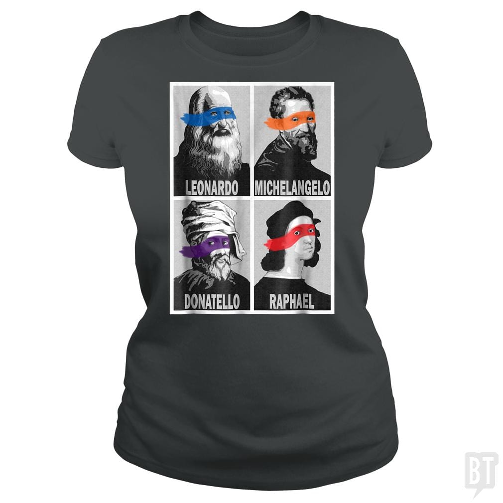 SunFrog-Busted Nathaniel Classic Ladies Tee / Dark Heather / S Renaissance Ninja Artists