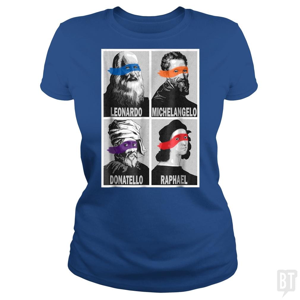 SunFrog-Busted Nathaniel Classic Ladies Tee / Royal Blue / S Renaissance Ninja Artists