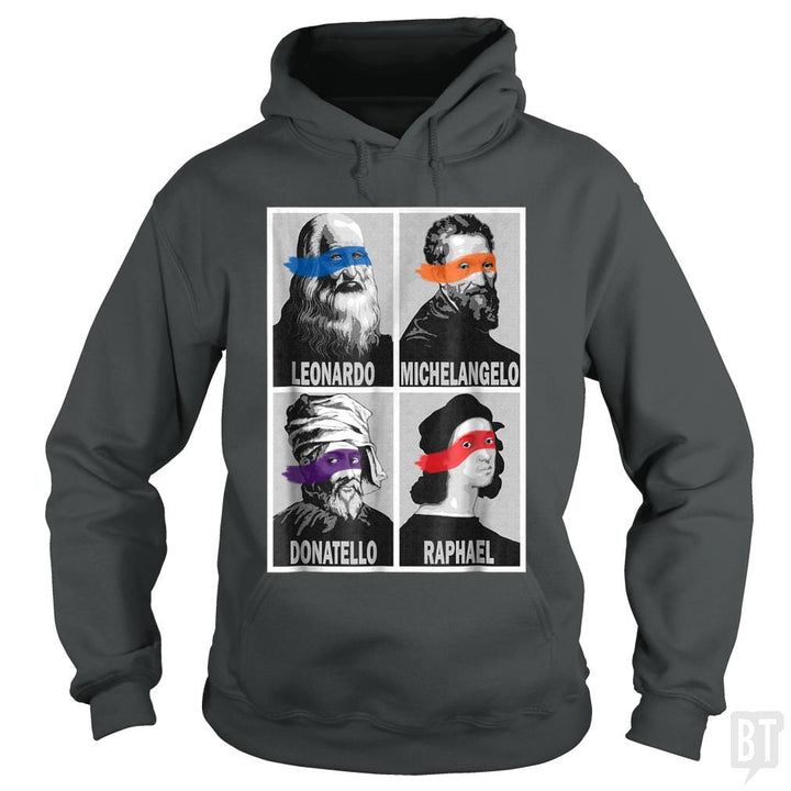 SunFrog-Busted Nathaniel Hoodie / Dark Heather / S Renaissance Ninja Artists