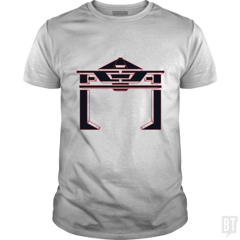 SunFrog-Busted Patwork Classic Guys / Unisex Tee / White / S TRON RECOGNIZER