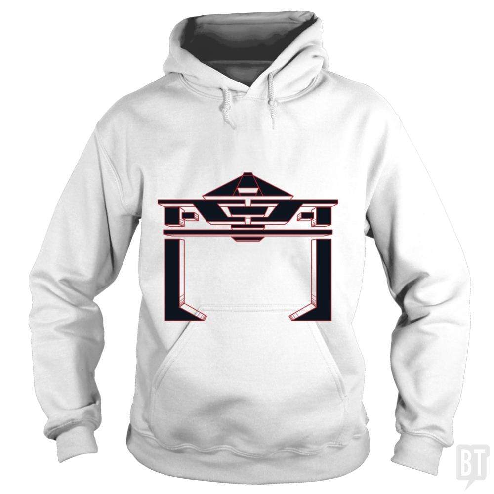 SunFrog-Busted Patwork Hoodie / White / S TRON RECOGNIZER