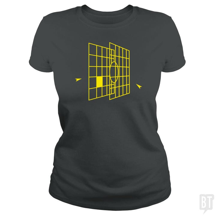 SunFrog-Busted Platinumshop Classic Ladies Tee / Dark Heather / S Millennium Falcon Targeting Computer