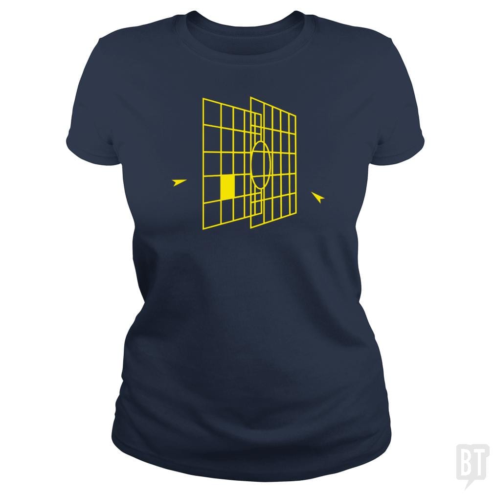 SunFrog-Busted Platinumshop Classic Ladies Tee / Navy Blue / S Millennium Falcon Targeting Computer