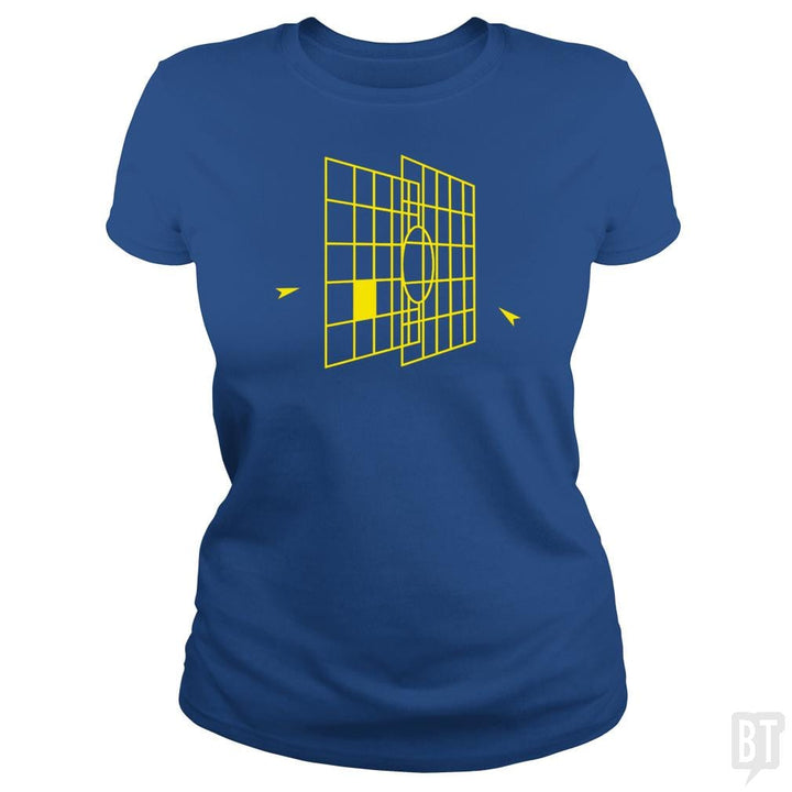 SunFrog-Busted Platinumshop Classic Ladies Tee / Royal Blue / S Millennium Falcon Targeting Computer