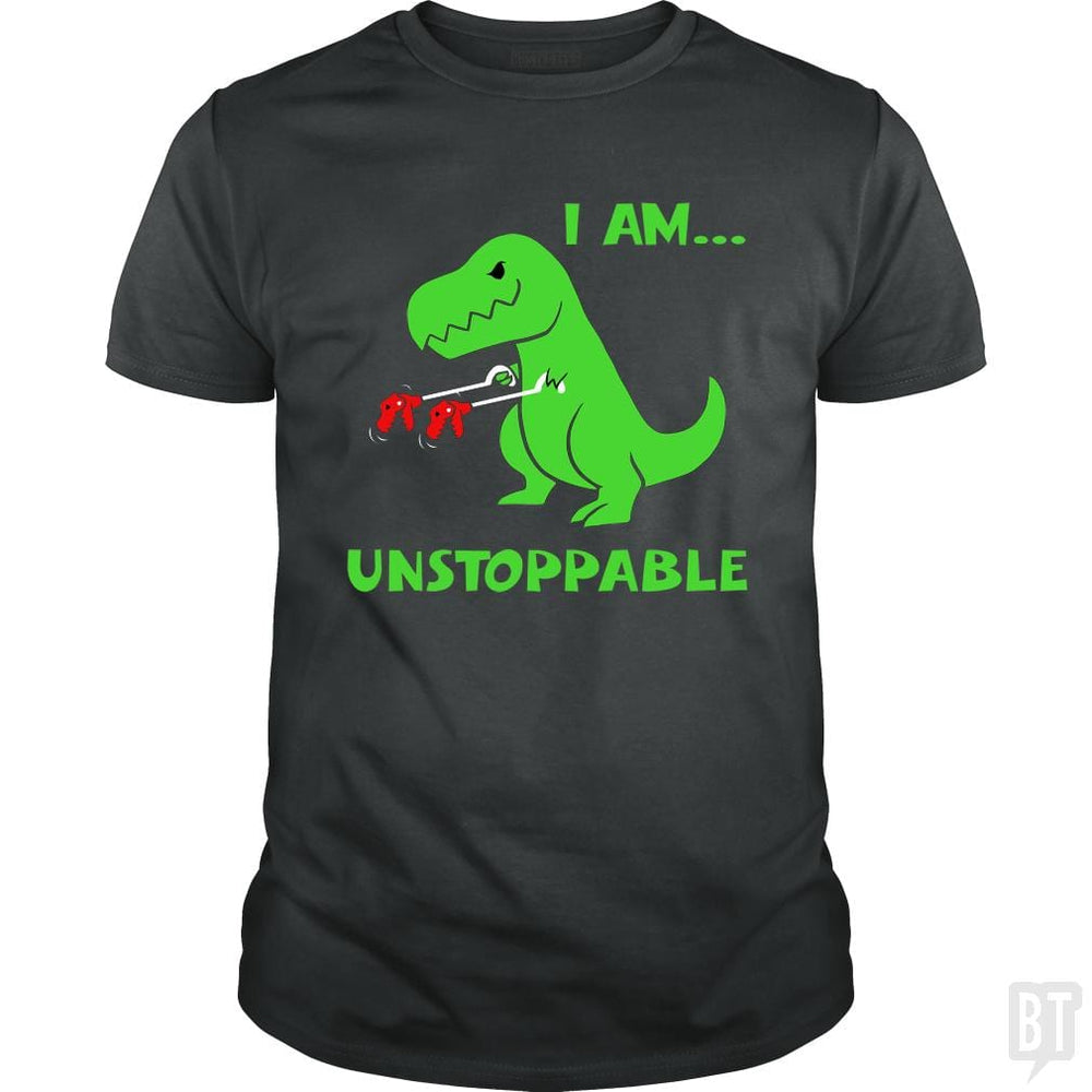SunFrog-Busted Platinumshop Classic Guys / Unisex Tee / Dark Heather / S T-rex Dinosaur I Am Unstoppable T-shirt Xmas