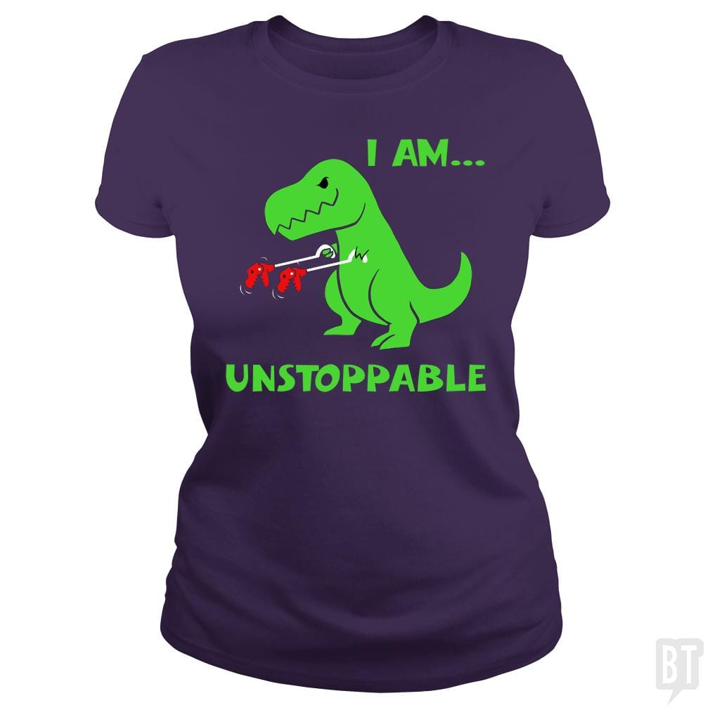 SunFrog-Busted Platinumshop Classic Ladies Tee / Purple / S T-rex Dinosaur I Am Unstoppable T-shirt Xmas