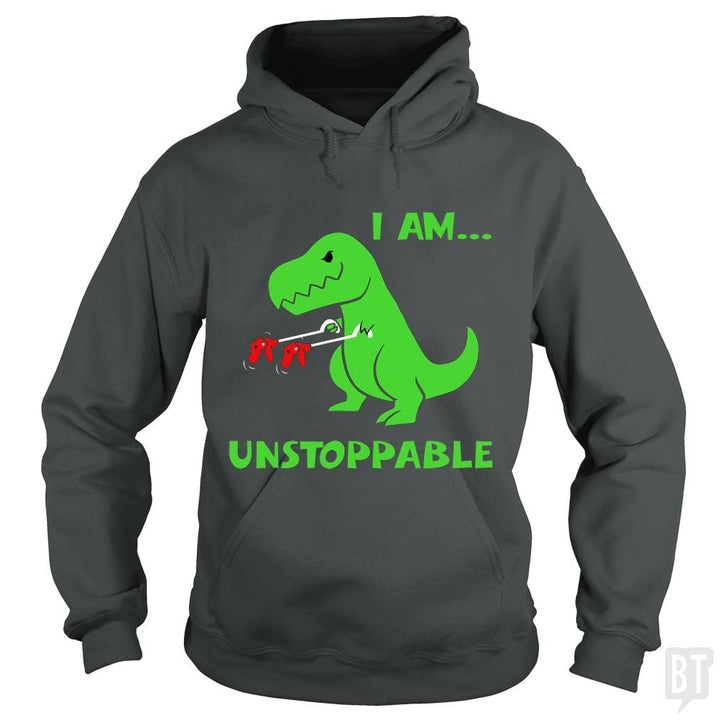 SunFrog-Busted Platinumshop Hoodie / Dark Heather / S T-rex Dinosaur I Am Unstoppable T-shirt Xmas