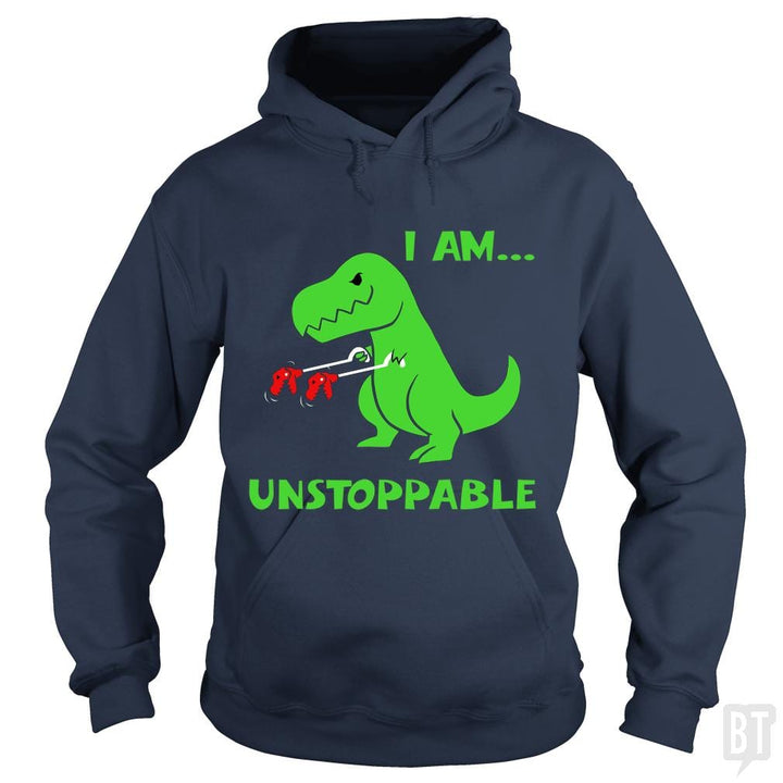 SunFrog-Busted Platinumshop Hoodie / Navy Blue / S T-rex Dinosaur I Am Unstoppable T-shirt Xmas