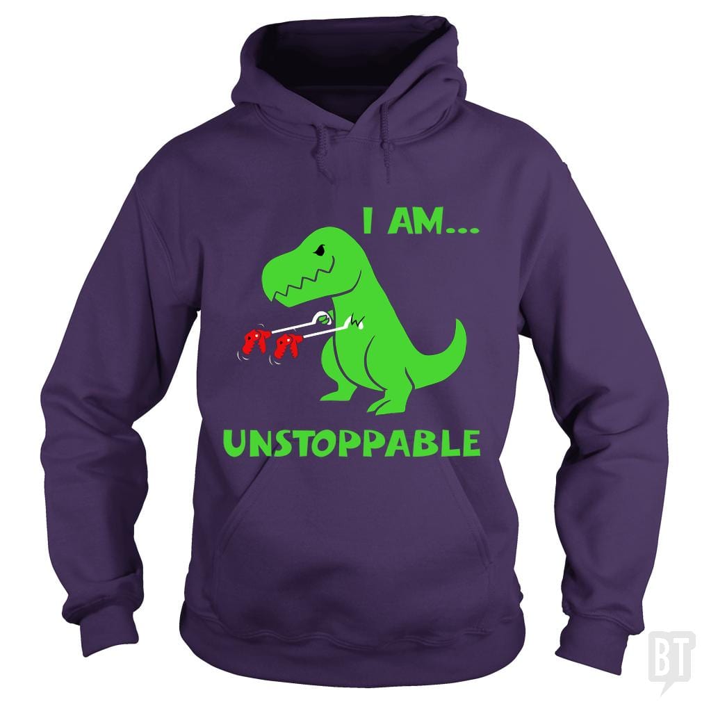 SunFrog-Busted Platinumshop Hoodie / Purple / S T-rex Dinosaur I Am Unstoppable T-shirt Xmas