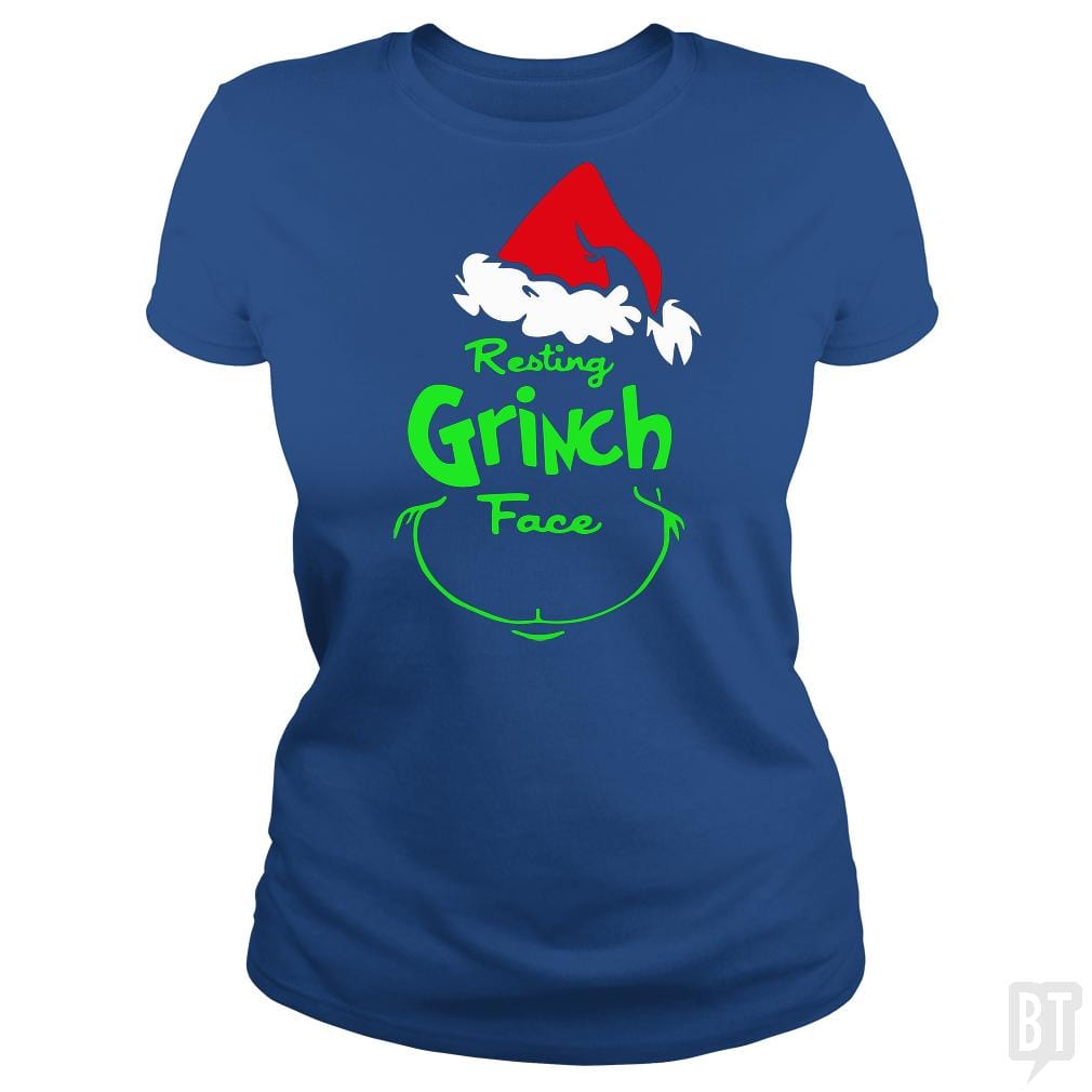 SunFrog-Busted Pro_MemeX Classic Ladies Tee / Royal Blue / S Funny Resting Grinch Face Christmas Gift
