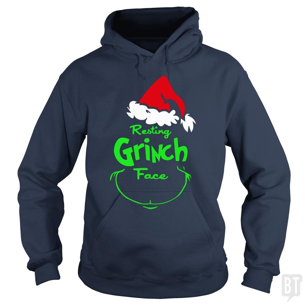 SunFrog-Busted Pro_MemeX Hoodie / Navy Blue / S Funny Resting Grinch Face Christmas Gift