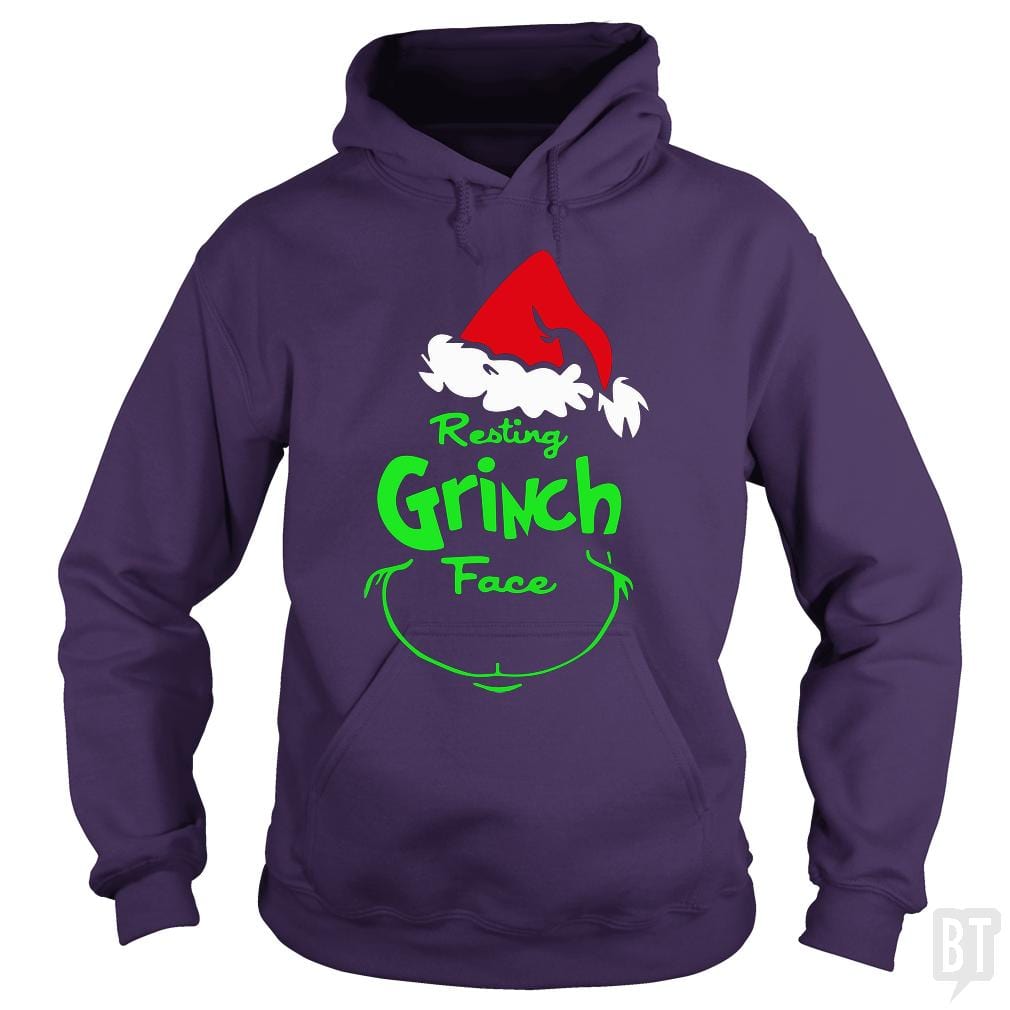 SunFrog-Busted Pro_MemeX Hoodie / Purple / S Funny Resting Grinch Face Christmas Gift