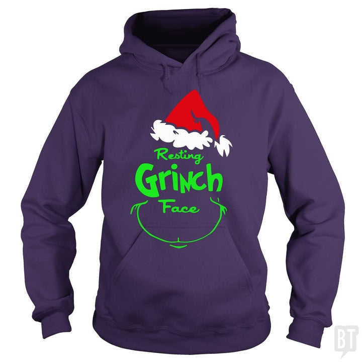 SunFrog-Busted Pro_MemeX Hoodie / Purple / S Funny Resting Grinch Face Christmas Gift