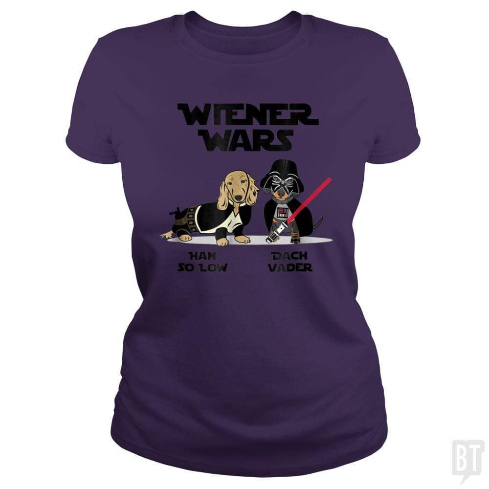 SunFrog-Busted Regina Classic Ladies Tee / Purple / S Wiener Wars Funny Dachshund
