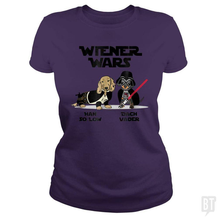 SunFrog-Busted Regina Classic Ladies Tee / Purple / S Wiener Wars Funny Dachshund