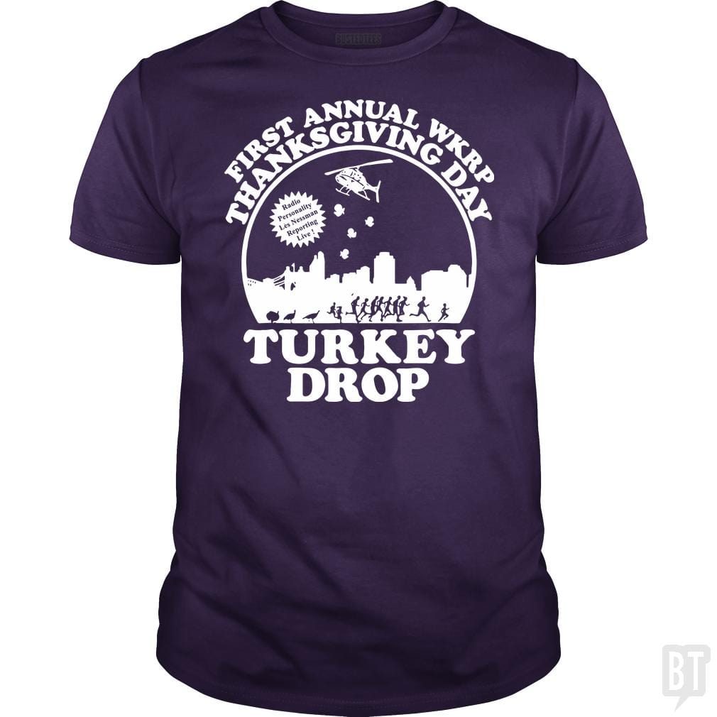 SunFrog-Busted rezadstorm Classic Guys / Unisex Tee / Purple / S Funny Turkey Thanksgiving Day Shirt Wkrp-Turkey-Dr