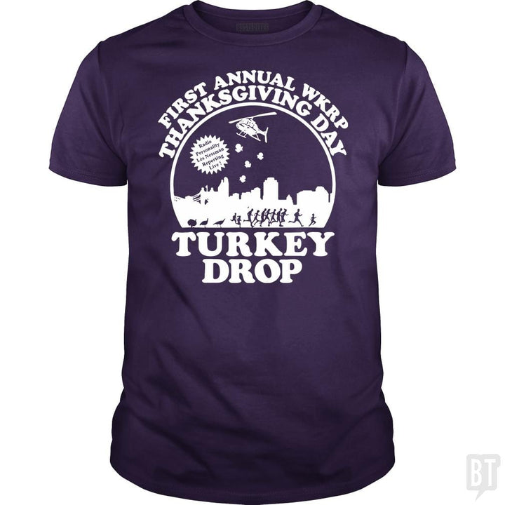 SunFrog-Busted rezadstorm Classic Guys / Unisex Tee / Purple / S Funny Turkey Thanksgiving Day Shirt Wkrp-Turkey-Dr