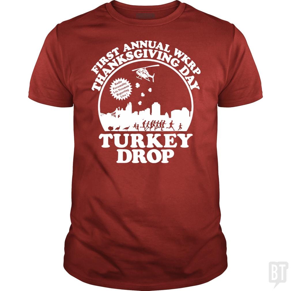 SunFrog-Busted rezadstorm Classic Guys / Unisex Tee / Red / S Funny Turkey Thanksgiving Day Shirt Wkrp-Turkey-Dr