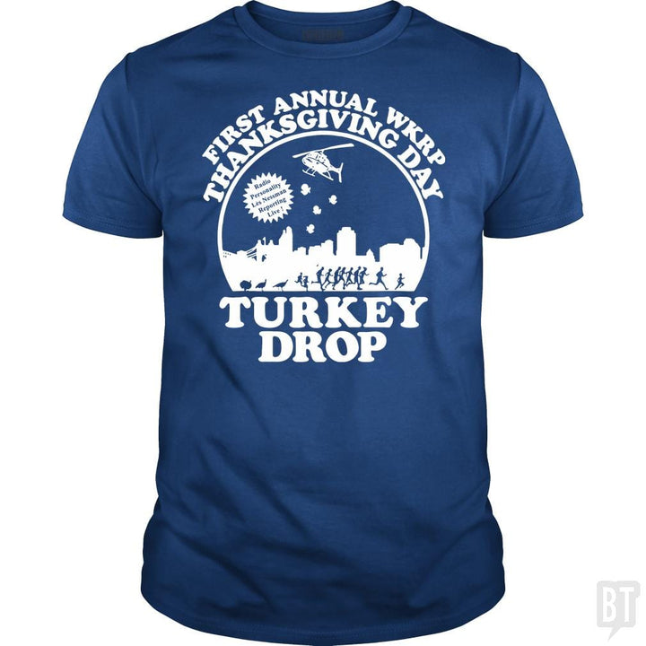 SunFrog-Busted rezadstorm Classic Guys / Unisex Tee / Royal Blue / S Funny Turkey Thanksgiving Day Shirt Wkrp-Turkey-Dr