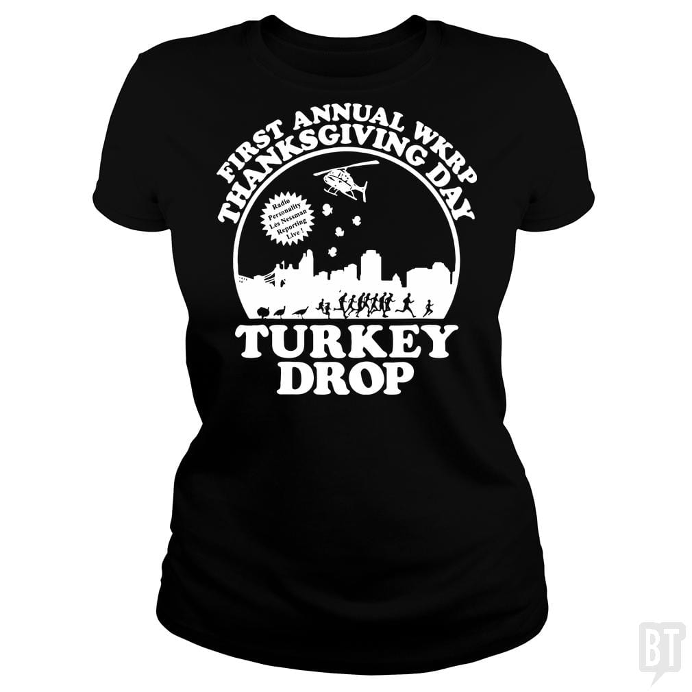 SunFrog-Busted rezadstorm Classic Ladies Tee / Black / S Funny Turkey Thanksgiving Day Shirt Wkrp-Turkey-Dr