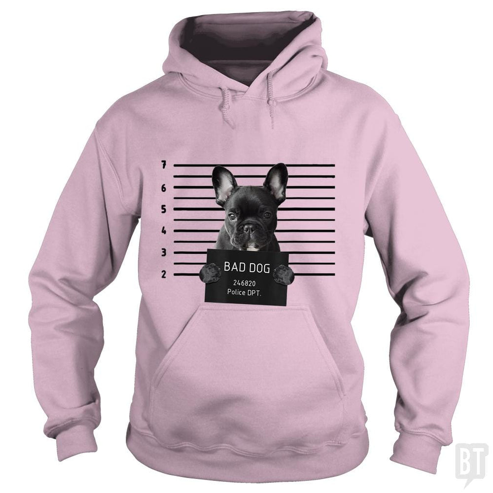 SunFrog-Busted Saunders Hoodie / Light Pink / S French Bulldog Prison