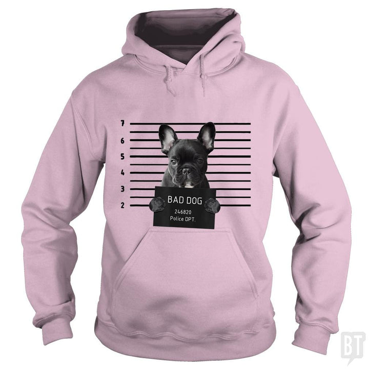 SunFrog-Busted Saunders Hoodie / Light Pink / S French Bulldog Prison