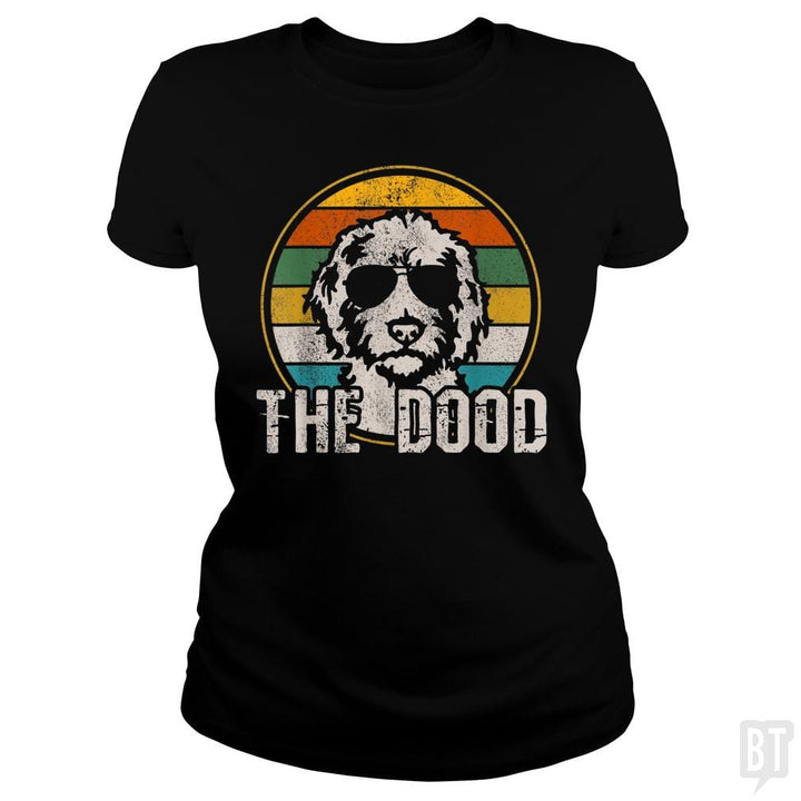 SunFrog-Busted Saunders Classic Ladies Tee / Black / S The Dood Vintage Retro Dog