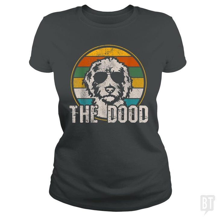 SunFrog-Busted Saunders Classic Ladies Tee / Dark Heather / S The Dood Vintage Retro Dog