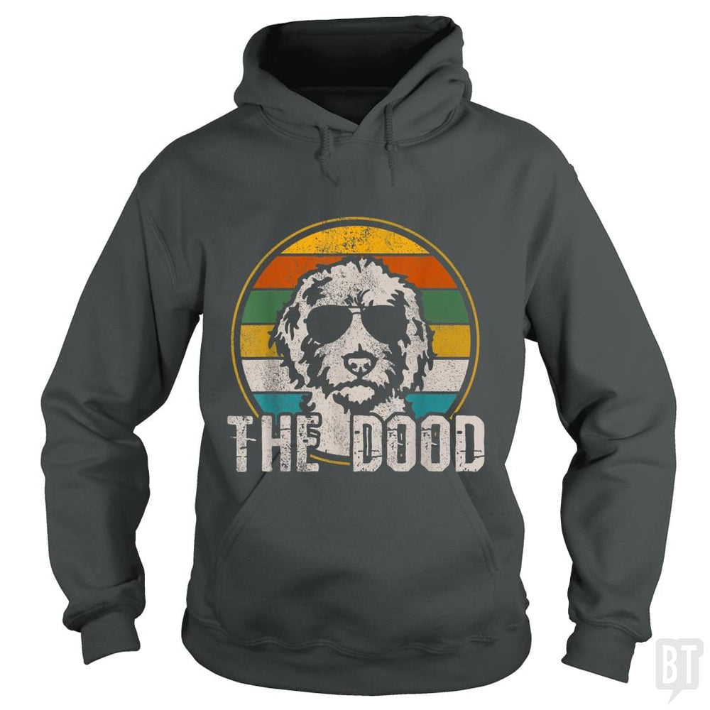 SunFrog-Busted Saunders Hoodie / Dark Heather / S The Dood Vintage Retro Dog