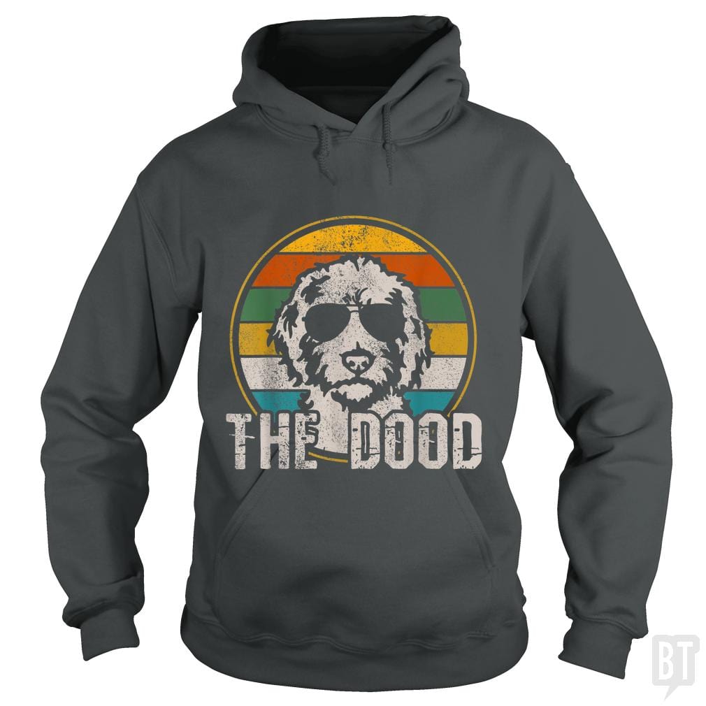 SunFrog-Busted Saunders Hoodie / Dark Heather / S The Dood Vintage Retro Dog