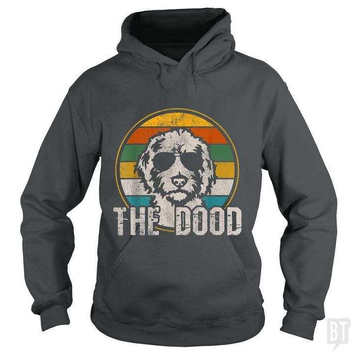 SunFrog-Busted Saunders Hoodie / Dark Heather / S The Dood Vintage Retro Dog