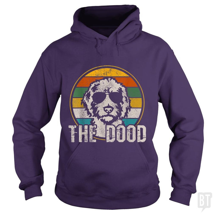 SunFrog-Busted Saunders Hoodie / Purple / S The Dood Vintage Retro Dog