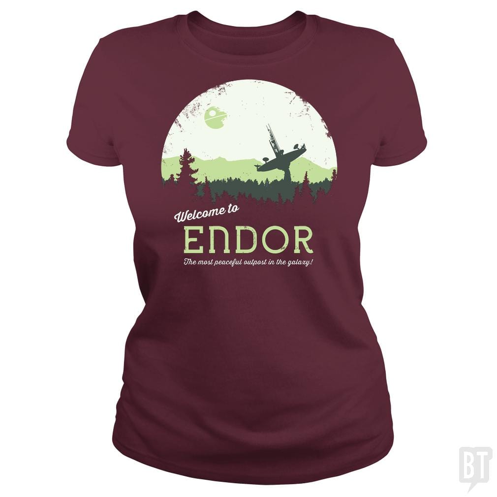 SunFrog-Busted SÃ©bi's Ghosts Classic Ladies Tee / Maroon / S Welcome To Endor