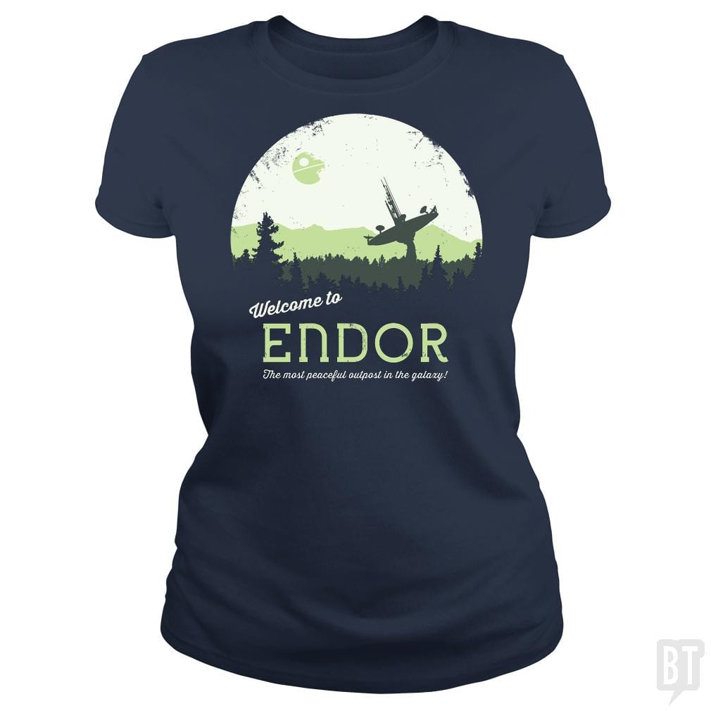 SunFrog-Busted SÃ©bi's Ghosts Classic Ladies Tee / Navy Blue / S Welcome To Endor