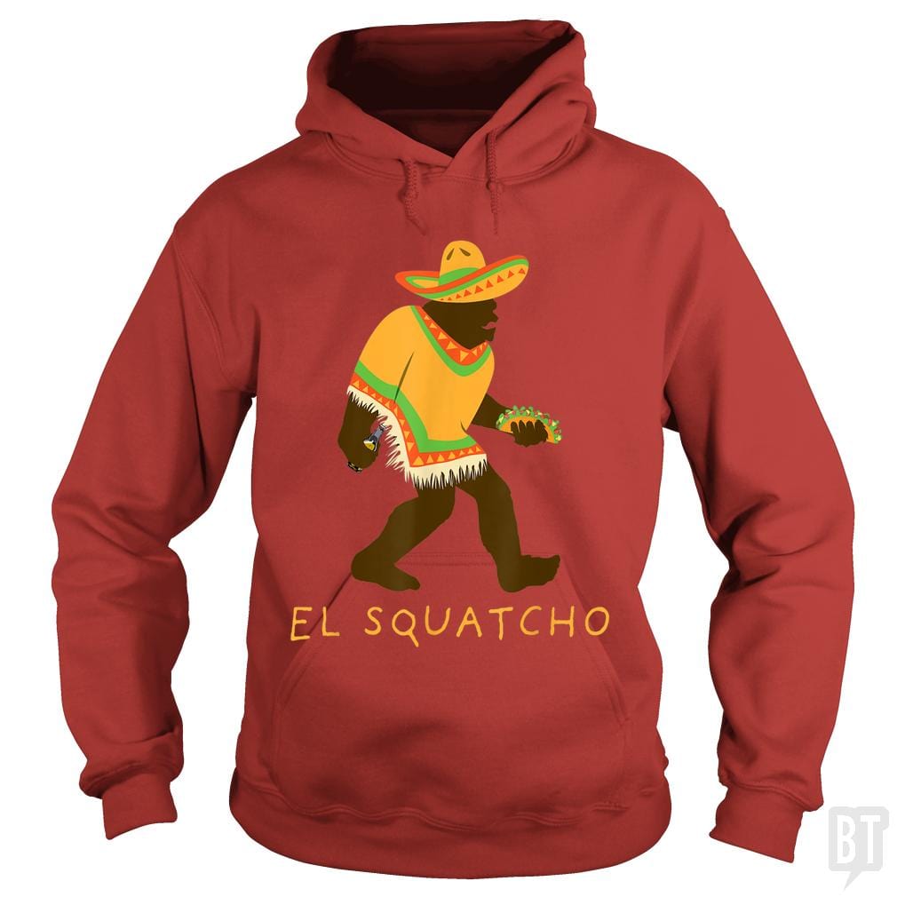 SunFrog-Busted Shakonda Hoodie / Red / S Funny El Squatcho Bigfoot With Taco, Beer, Pacho,