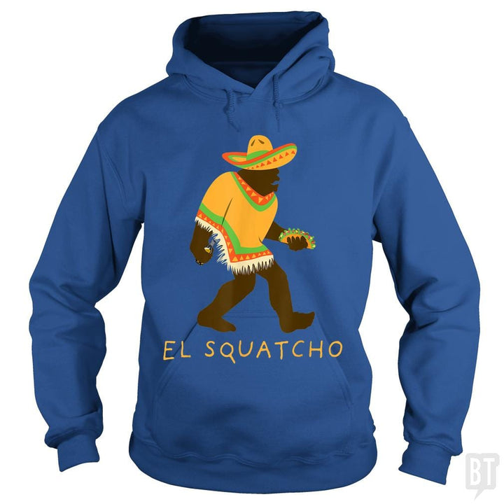SunFrog-Busted Shakonda Hoodie / Royal Blue / S Funny El Squatcho Bigfoot With Taco, Beer, Pacho,