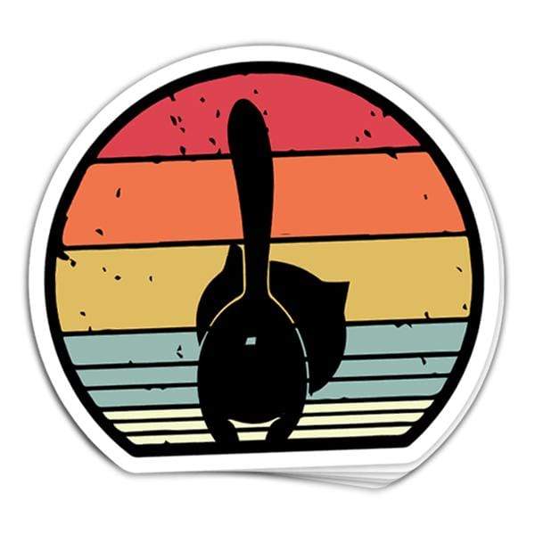 SunFrog-Busted Stickers Cat Back Retro Vinyl Sticker