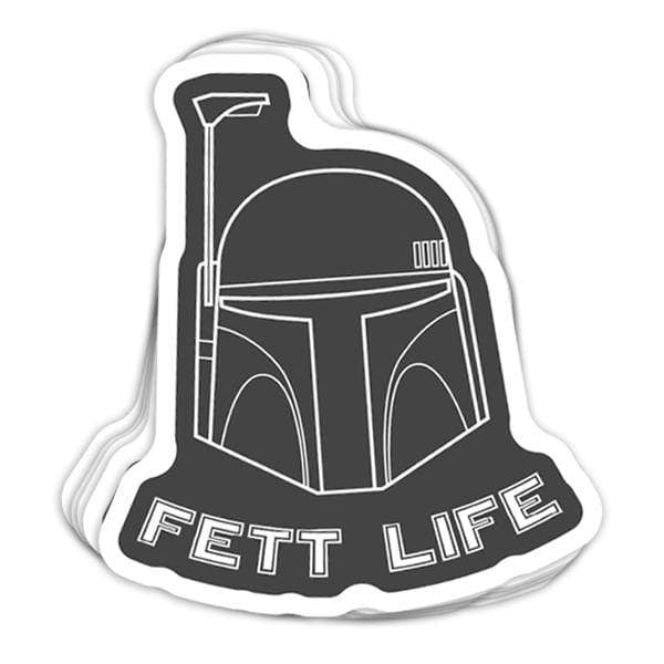 SunFrog-Busted Stickers Fett Life Vinyl Sticker