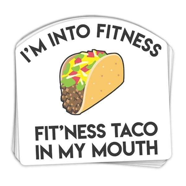 SunFrog-Busted Stickers Fitness Taco Vinyl Sticker