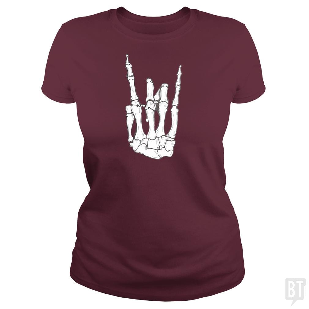 SunFrog-Busted SuperPizzaAwesome2000 Classic Ladies Tee / Maroon / S Rock On