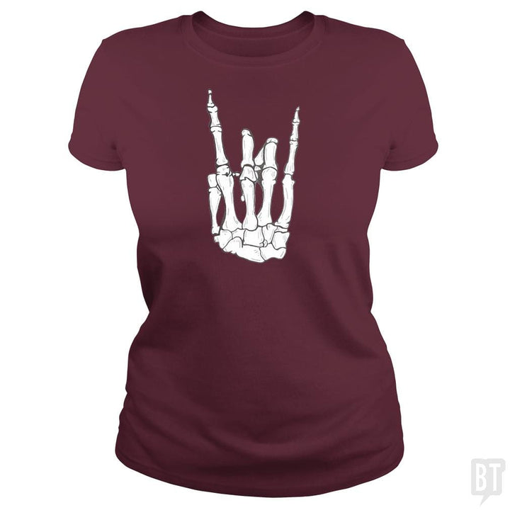 SunFrog-Busted SuperPizzaAwesome2000 Classic Ladies Tee / Maroon / S Rock On