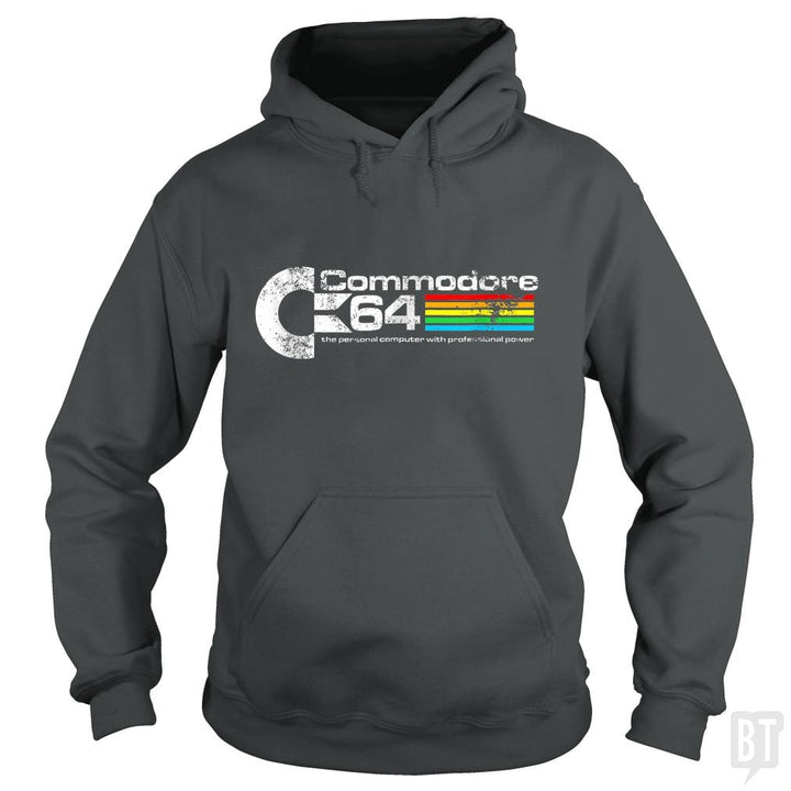 SunFrog-Busted Tank90s Hoodie / Dark Heather / S Commodore 64