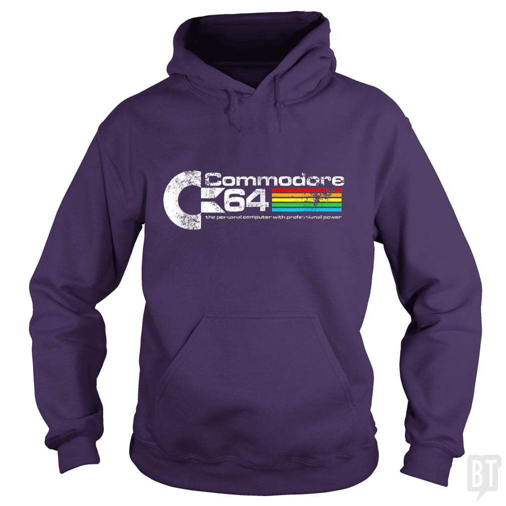 SunFrog-Busted Tank90s Hoodie / Purple / S Commodore 64