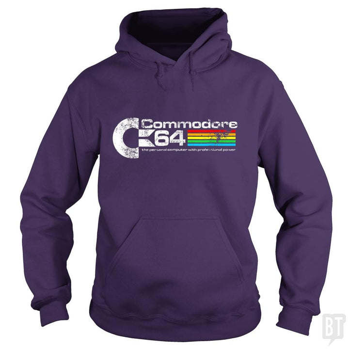 SunFrog-Busted Tank90s Hoodie / Purple / S Commodore 64