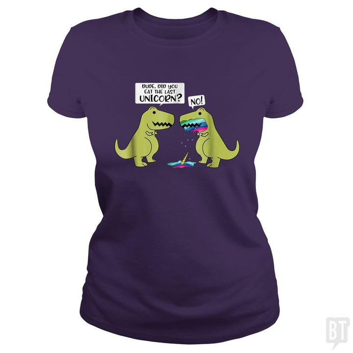 SunFrog-Busted Tank90s Classic Ladies Tee / Purple / S Did You Eat The Last Unicorn?