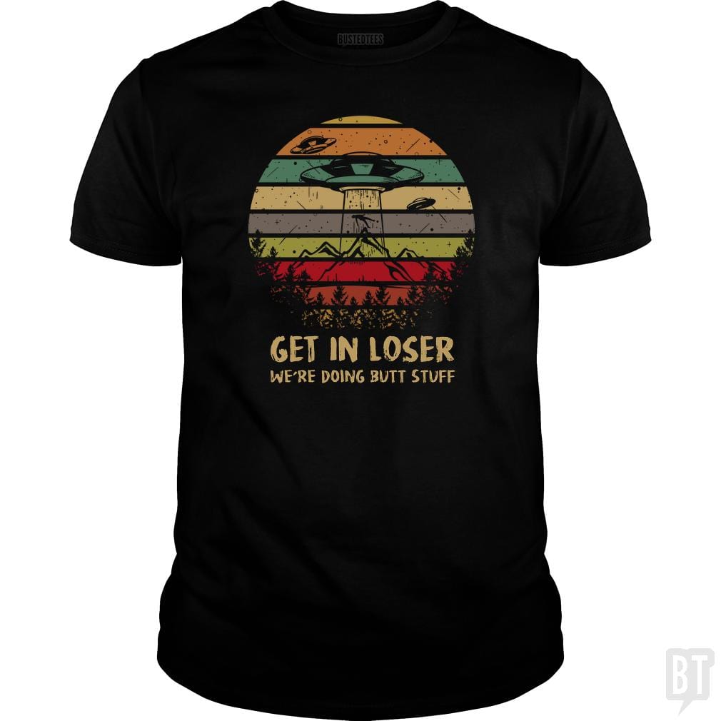 SunFrog-Busted TEE ART LAB Classic Guys / Unisex Tee / Black / S Area 51 T-Shirt Alien UFO Funny Get In Loser
