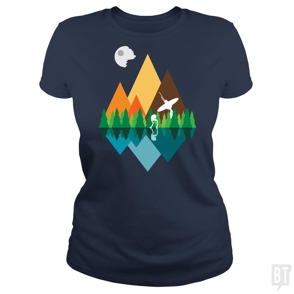 SunFrog-Busted TEE ART LAB Classic Ladies Tee / Navy Blue / S Camping